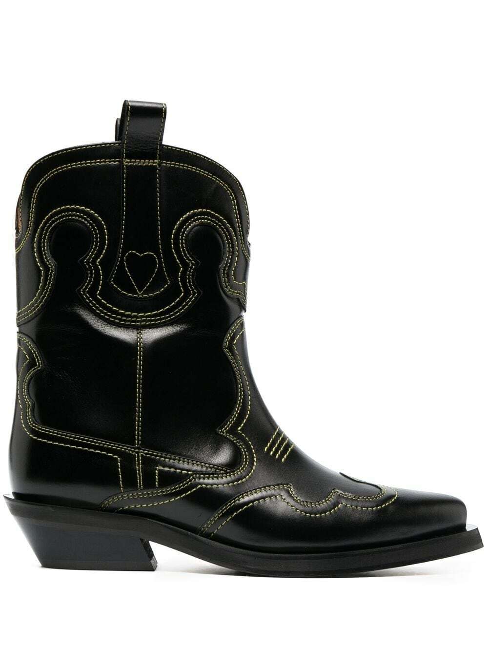 GANNI - Leather Western Boots GANNI