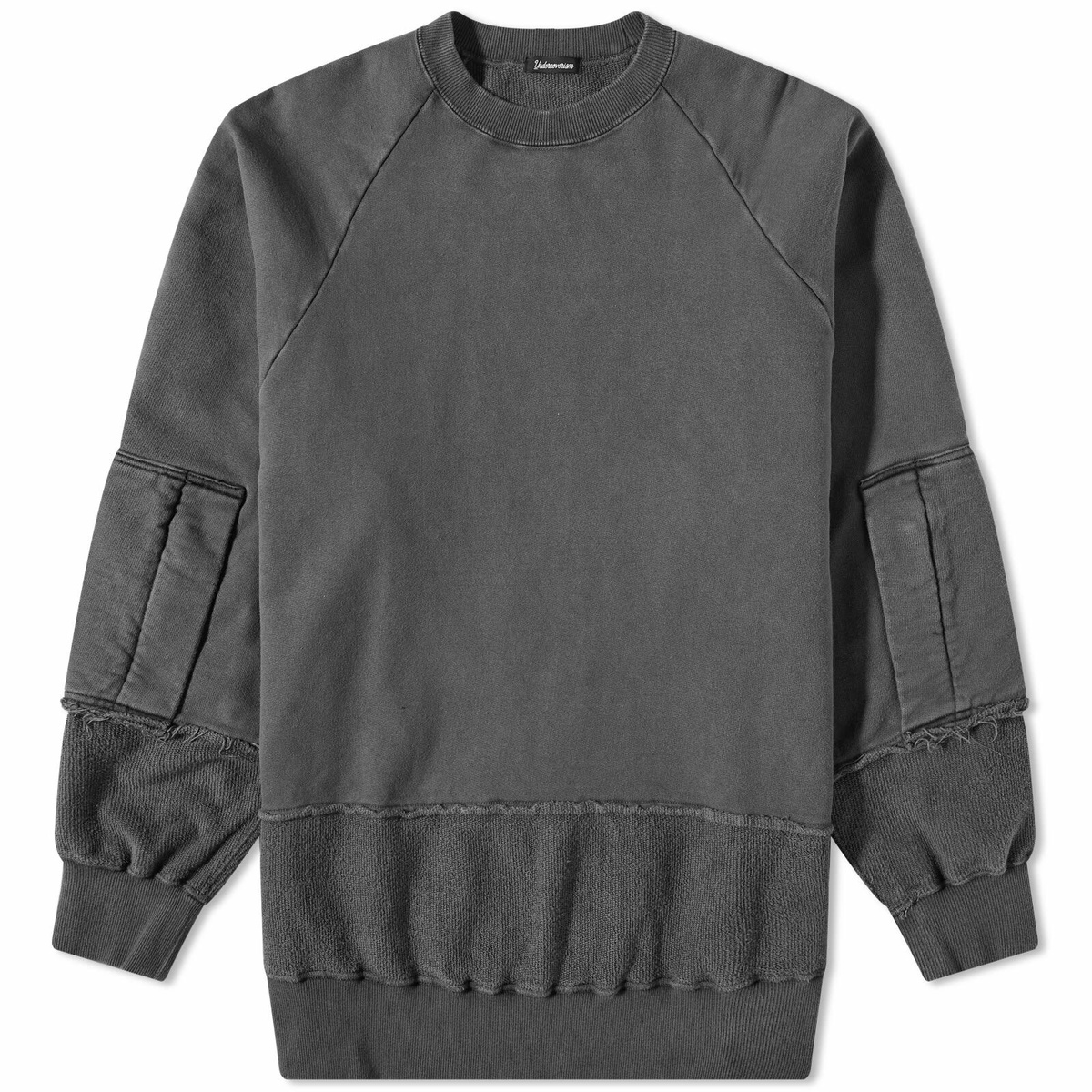 Undercoverism Men's Panel Crew Sweat in Charcoal