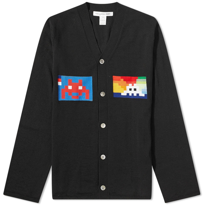 Photo: Comme des Garçons SHIRT Men's Invader Graphic Cardigan in Black