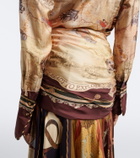 Zimmermann Valiant draped printed silk maxi skirt