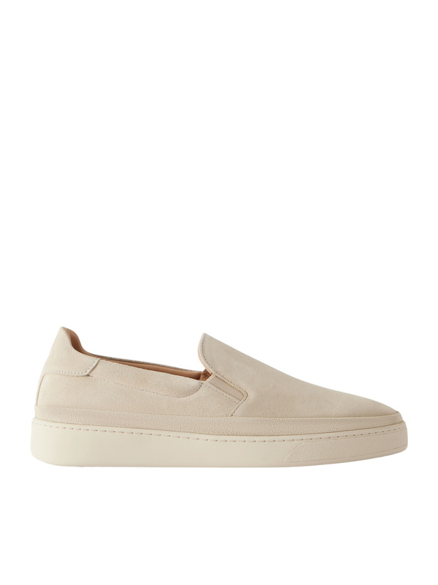 Photo: Mulo - Suede Slip-On Sneakers - Neutrals
