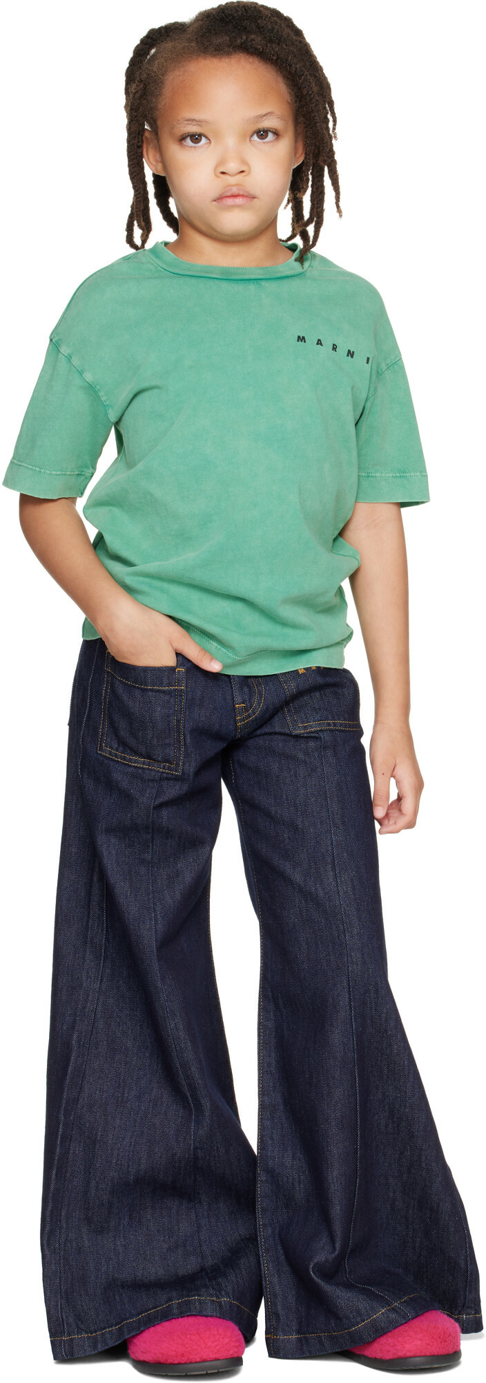 Marni Kids Green Logo T-shirt
