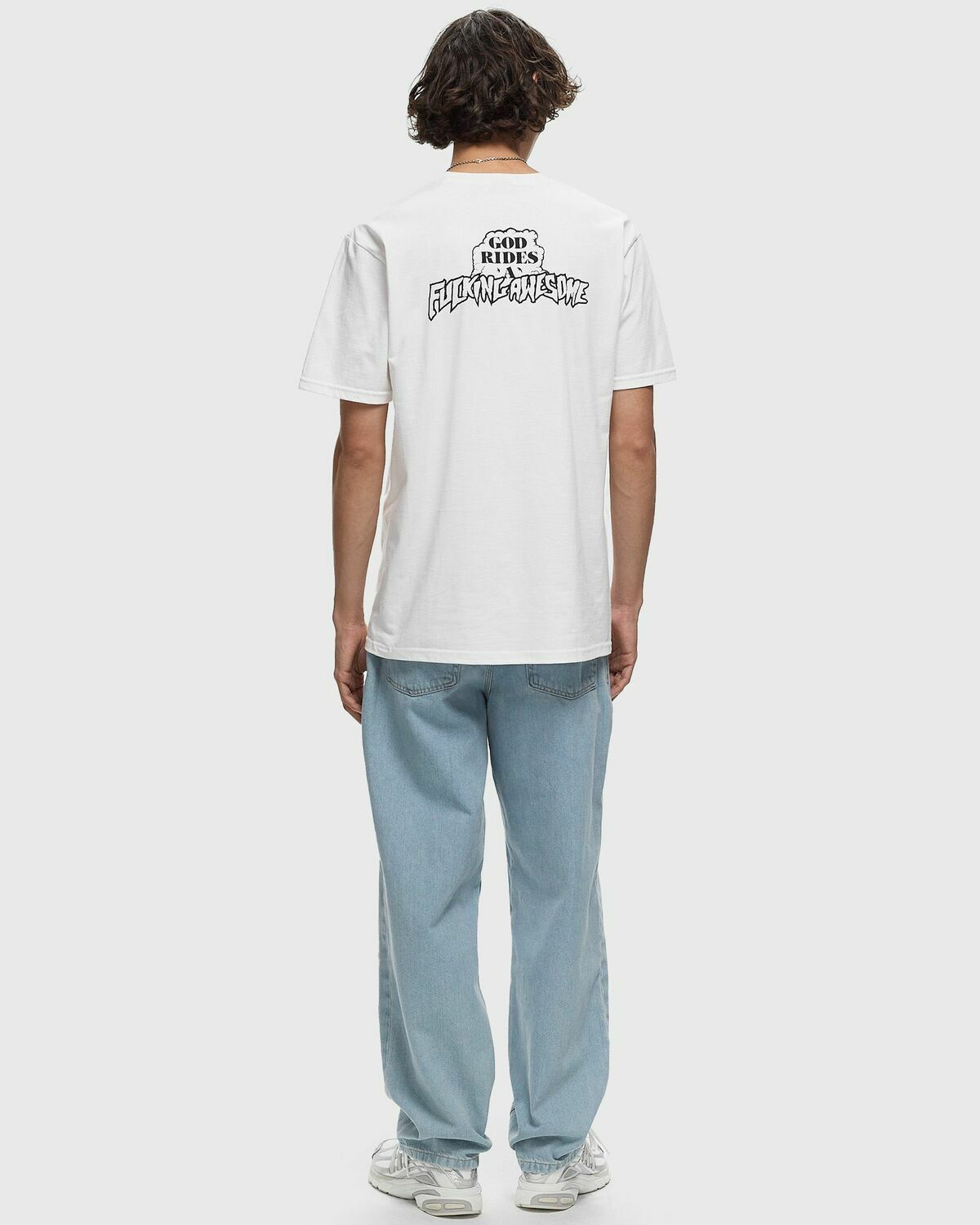 【FUCKING AWESOME】 GOD RIDES FA SHORT SLEEVE TEE WHITE Fucking Awesome God Rides Fa Short Sleeve Tee White