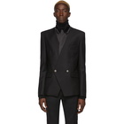 Balmain Black Wool Satin Collar Blazer