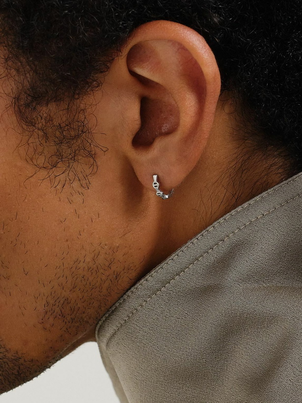 Photo: HOORSENBUHS - 18-Karat White Gold Diamond Single Hoop Earring