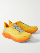 Hoka One One - Clifton 8 Rubber-Trimmed Mesh Running Sneakers - Orange