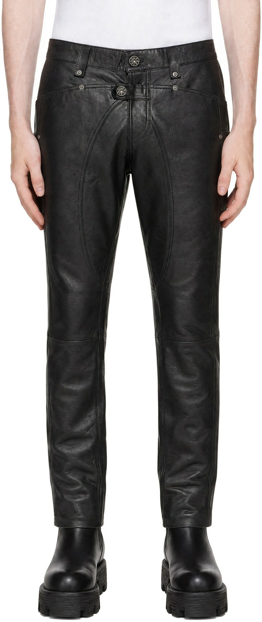 VAQUERA Black Leather Daddy Pants