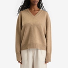 Róhe Women's Cape V-Neck Wrap Jumper in Taupe Melange