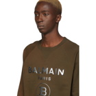 Balmain Khaki Logo Mirror Sweatshirt
