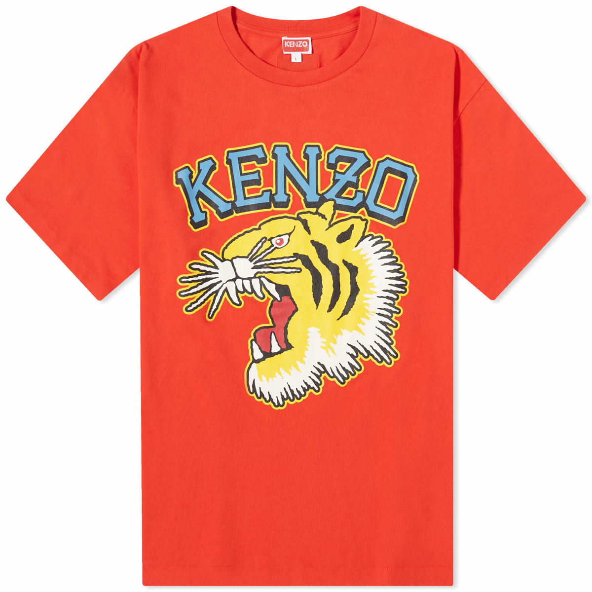 Kenzo Paris Men's Kenzo Varsity Tiger T-Shirt in Medium Red Kenzo