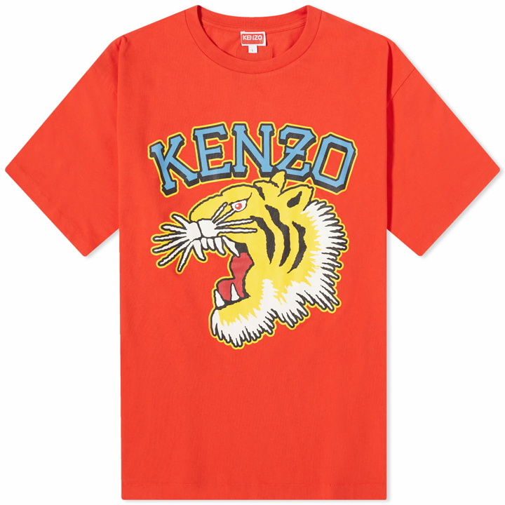 Photo: Kenzo Paris Men's Kenzo Varsity Tiger T-Shirt in Medium Red