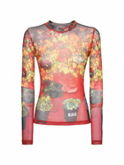 JW ANDERSON Printed Sheer Tech Long Sleeve Top