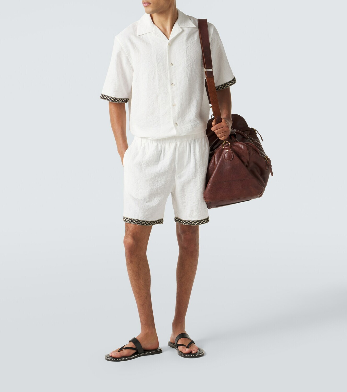 Commas Crochet-trimmed shorts