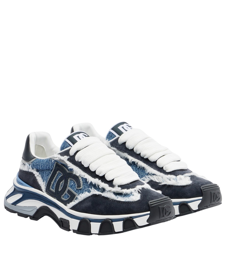 Photo: Dolce&Gabbana Runner distressed denim sneakers