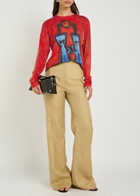 Gabriela Hearst Isaro Printed Cashmere T-shirt Red