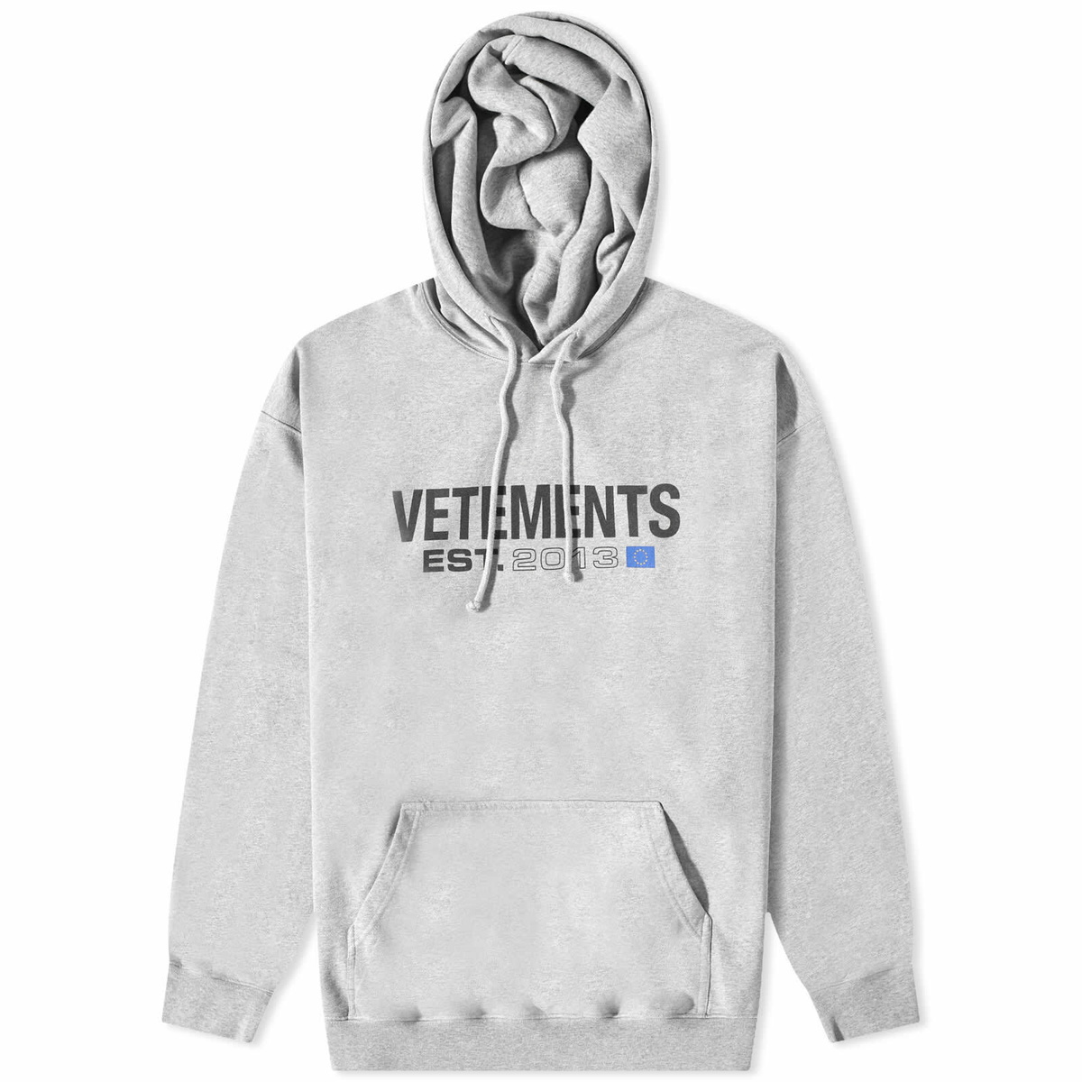 Vetements Flag Logo Hoody in Grey Melange Vetements