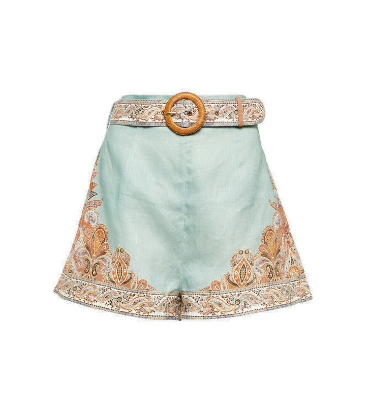 Photo: Zimmermann Devi paisley linen shorts