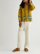 BODE - Garden Bed Embroidered Cotton Shirt - Yellow