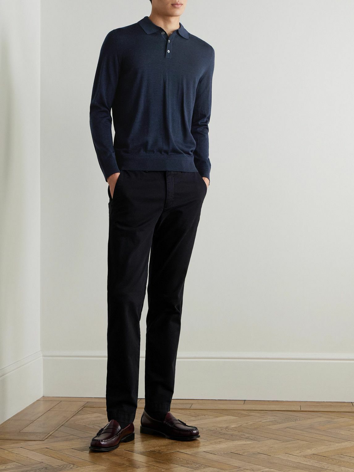 Barena - Pevaron Merino Wool Polo Shirt - Blue