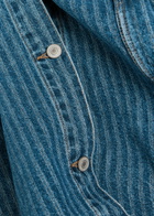 Free People Dunes Striped Denim Jacket Blue