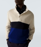 Dunhill Colorblocked cotton and silk sweater