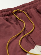 Rhude - Straight-Leg Logo-Print Cotton-Blend Twill Drawstring Shorts - Burgundy