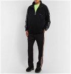 CMMN SWDN - Leroy Shell-Trimmed Fleece Half-Zip Sweater - Men - Black