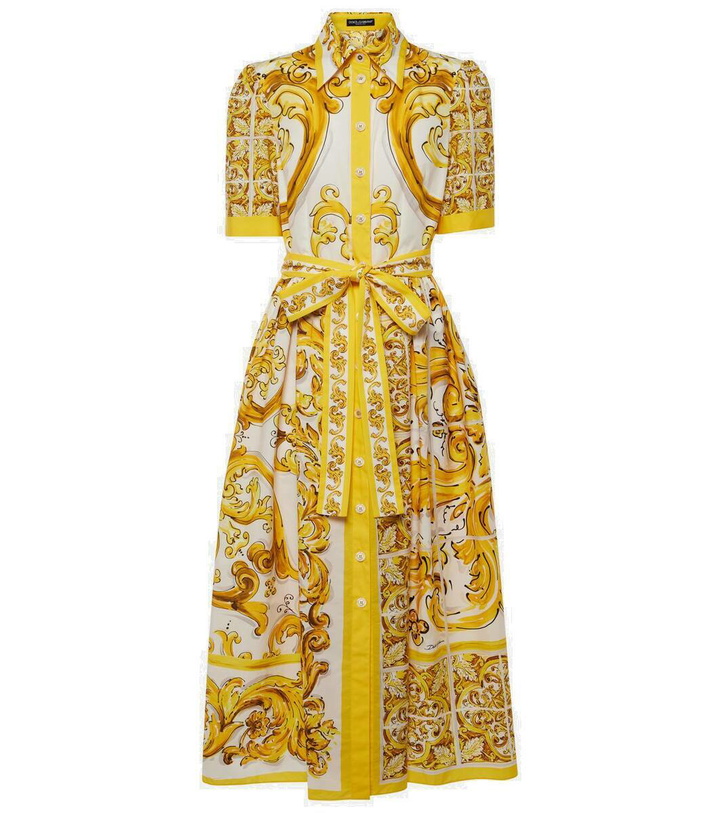 Photo: Dolce&Gabbana Majolica cotton poplin shirt dress