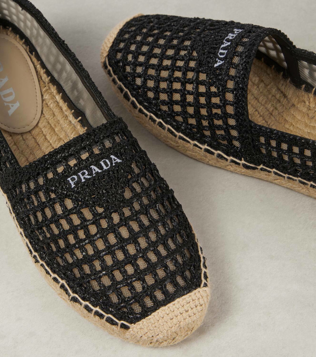 Prada Logo crochet espadrilles