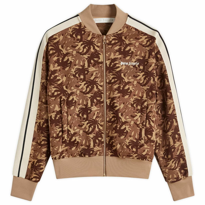 Photo: Palm Angels Women's Palms Camo Bomber Track Jacket in Brown/Off White