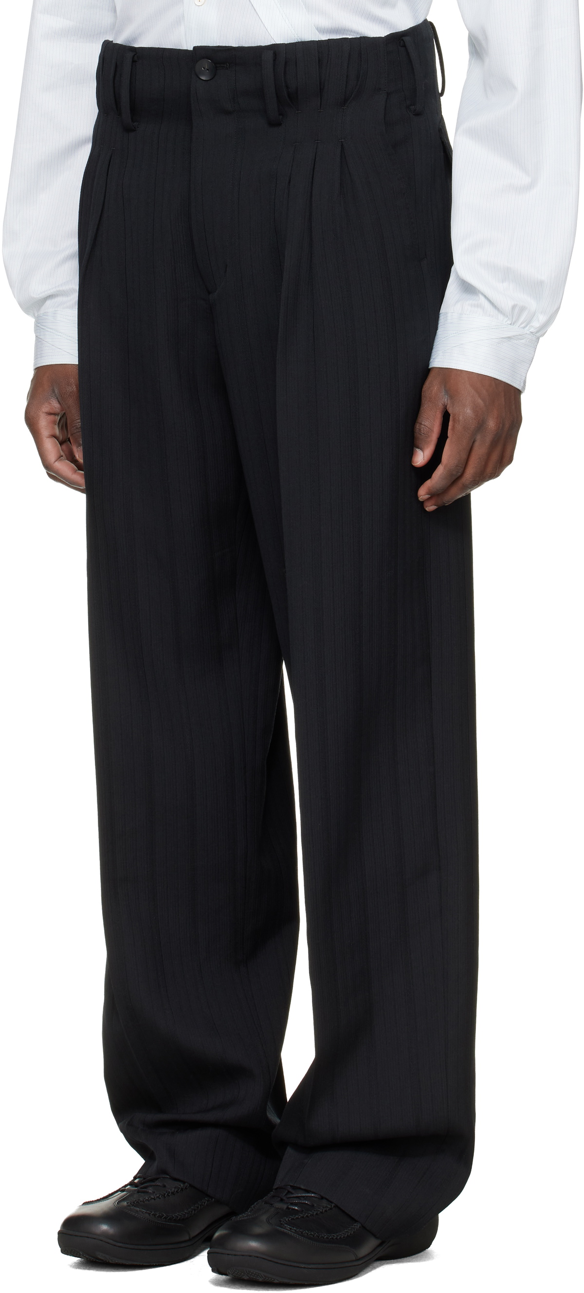 Kiko Kostadinov Black Tarhos Pleated Trousers