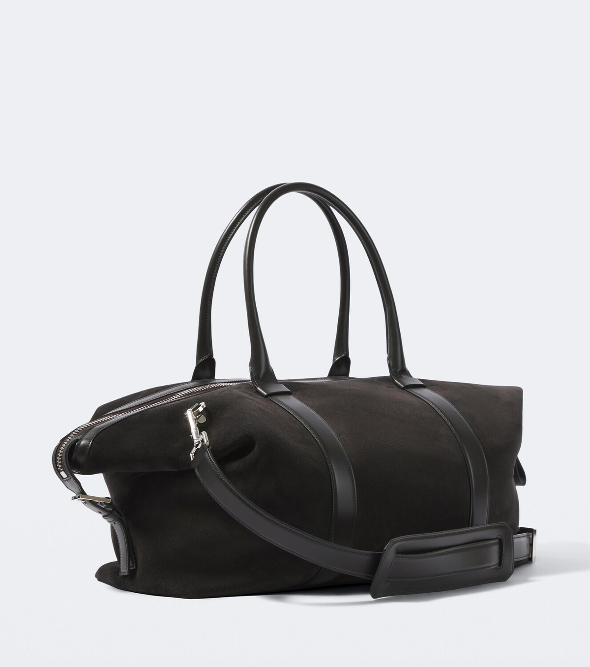 Tom Ford Buckley leather-trimmed suede duffel bag