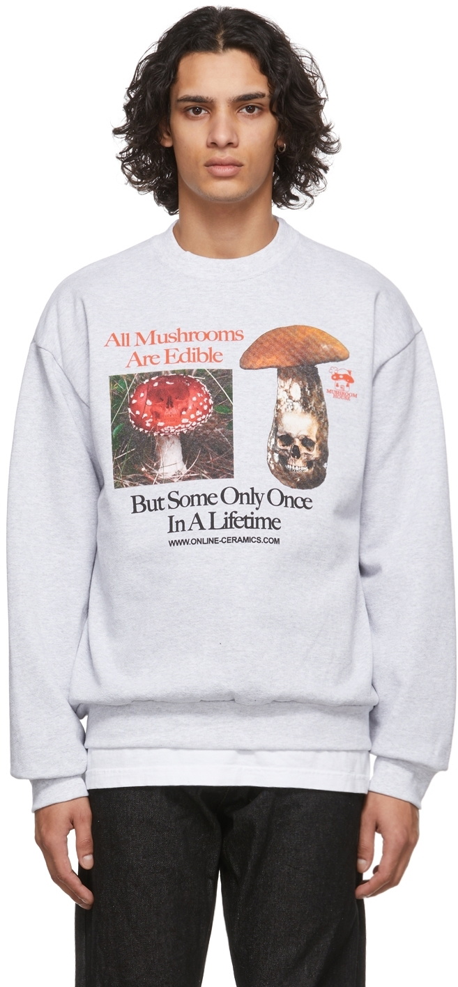 Online Ceramics Grey Mushroom House of Death Sweatshirt Online
