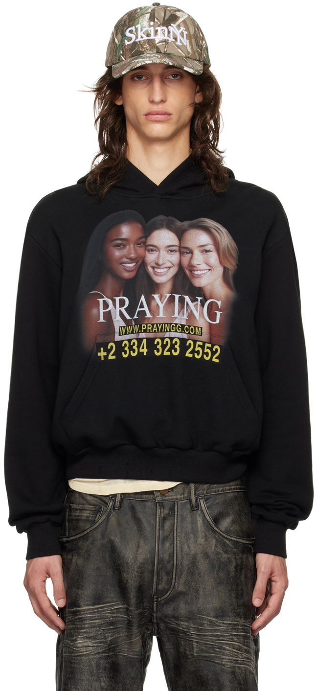 Praying Black AI Girls Hoodie Praying