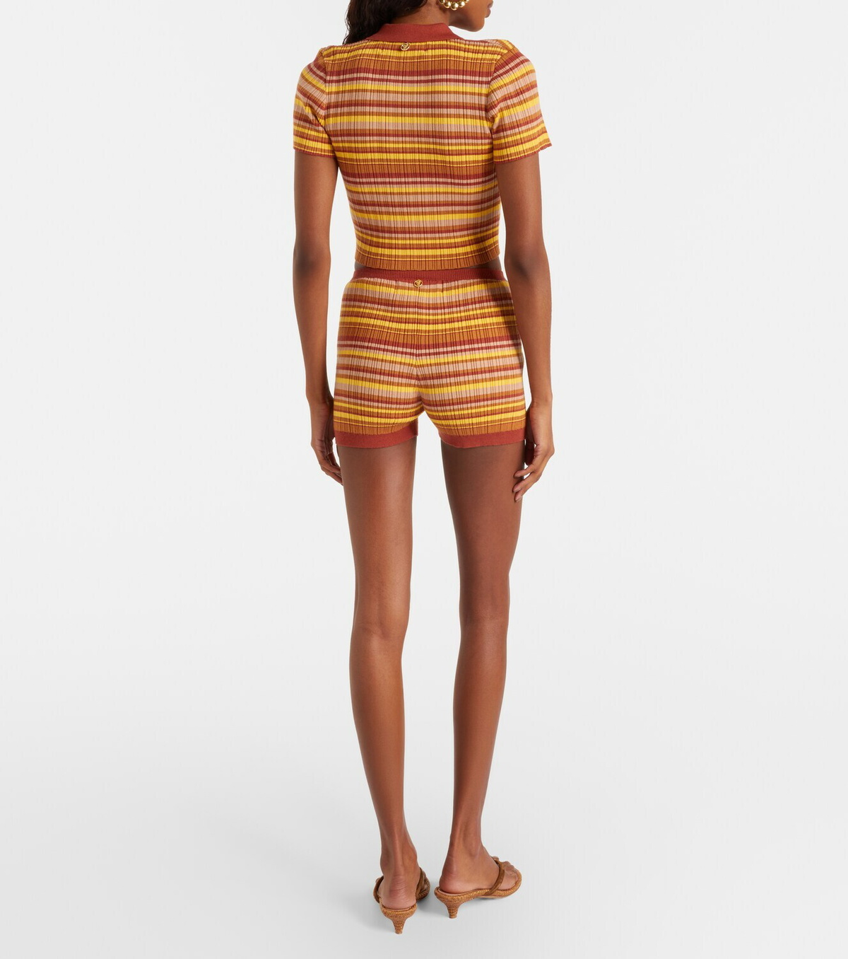 Bananhot Jack ribbed-knit striped shorts