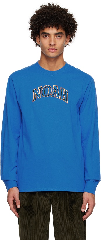 Photo: Noah Blue Embroidered Long Sleeve T-Shirt