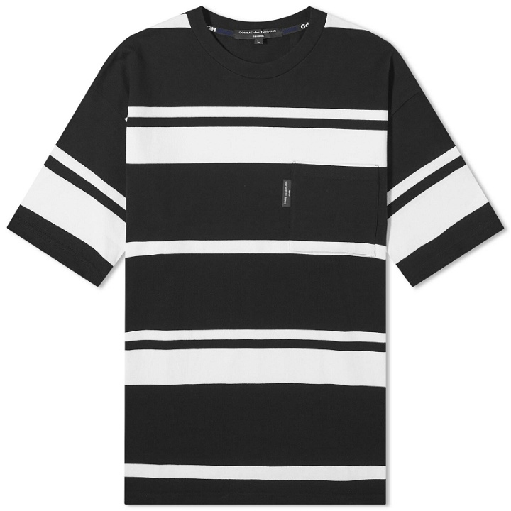Photo: Comme des Garçons Homme Men's Horizontal Stripe Pocket T-Shirt in Black/White