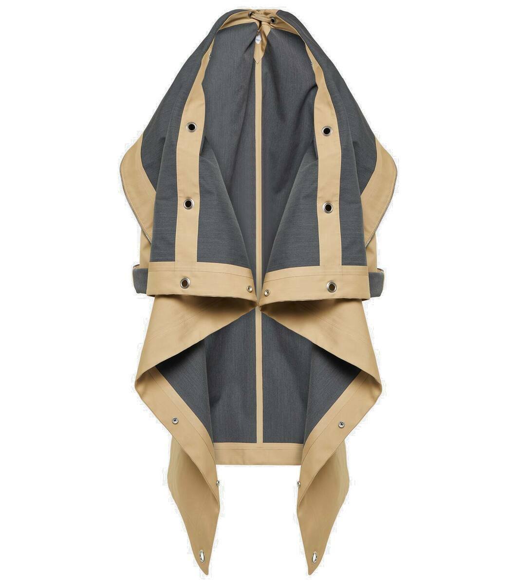BOTTEGA VENETA - Soft Wool Twill Cape W/ Check Lining