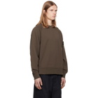 Stone Island Brown Organic Cotton Fleece Sweatshirt