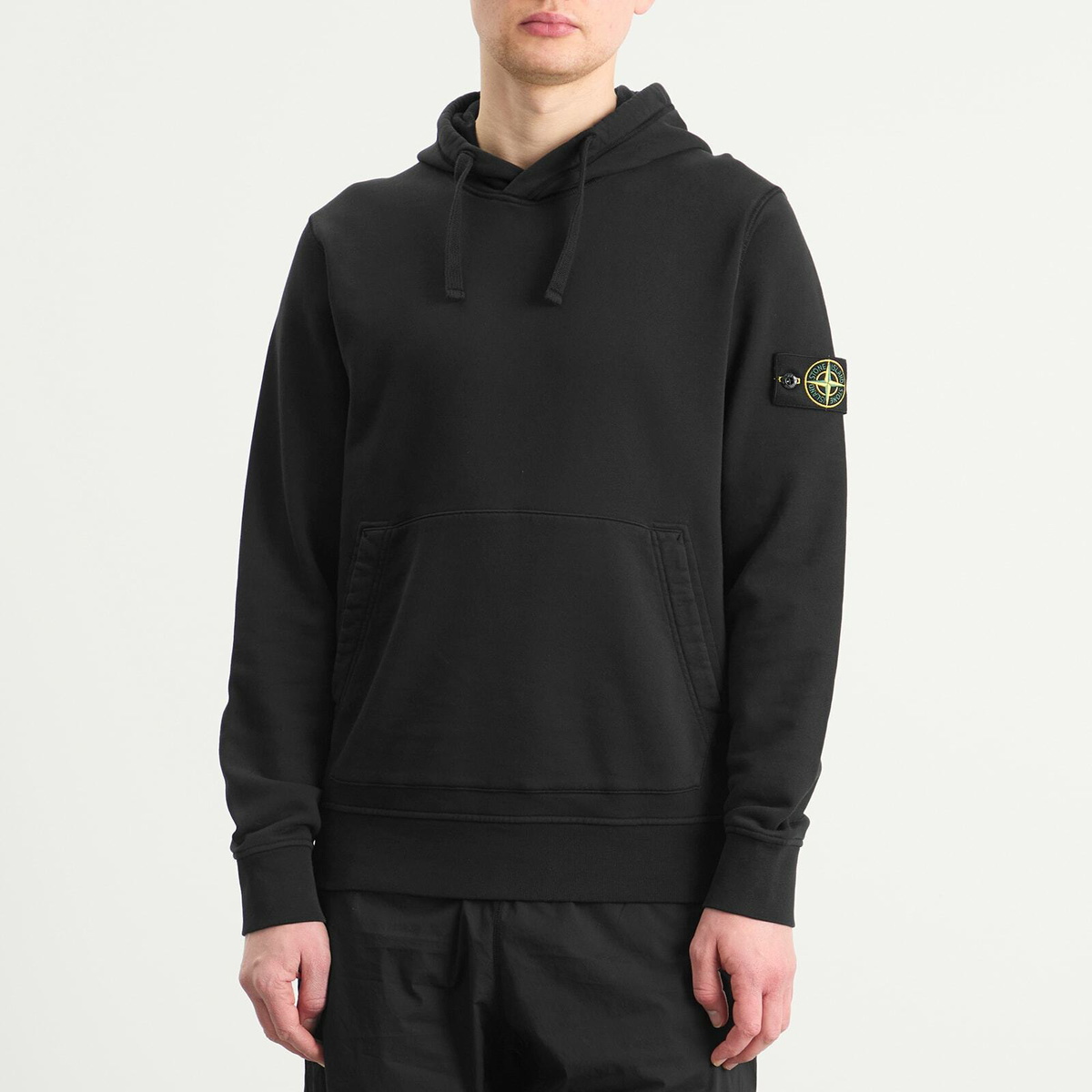 Stone Island Men's Garment Dyed Hoodie in Black