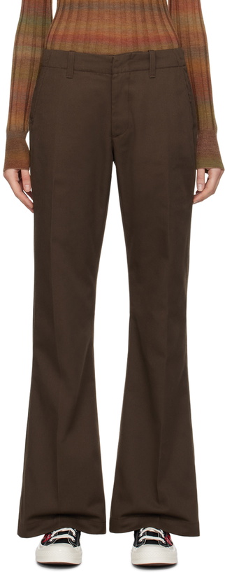 Photo: Re/Done Brown Flared Trousers