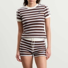 Adidas Women's Striped Terry T-Shirt in Multicolor/Crystal Sky
