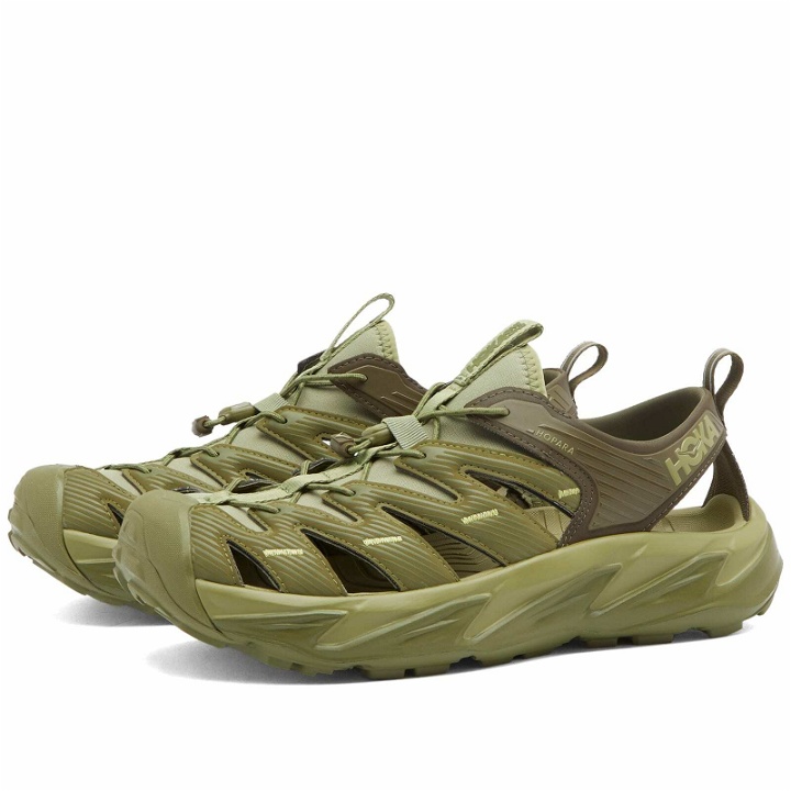 Photo: Hoka One One Men's Hopara Sneakers in Forest Floor/Fennel