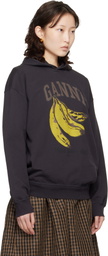 GANNI Black Isoli Banana Print Hoodie
