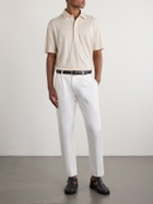 Ralph Lauren Purple label - Logo-Embroidered Linen-Jersey Polo Shirt - Neutrals
