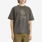 FrizmWORKS Men's Black Flag Pigment Dye T-Shirt in Charcoal