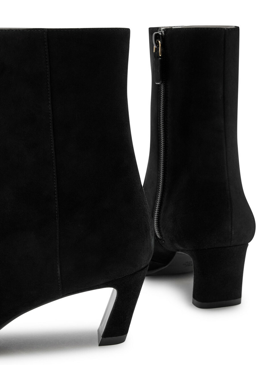 Stuart Weitzman Stassi 50 Suede Ankle Boots Black