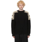 Jil Sander Black Wool Crochet Overlay Sweater