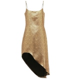 Halpern Asymmetric lamé minidress