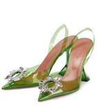 Amina Muaddi - Begum embellished PVC slingback pumps